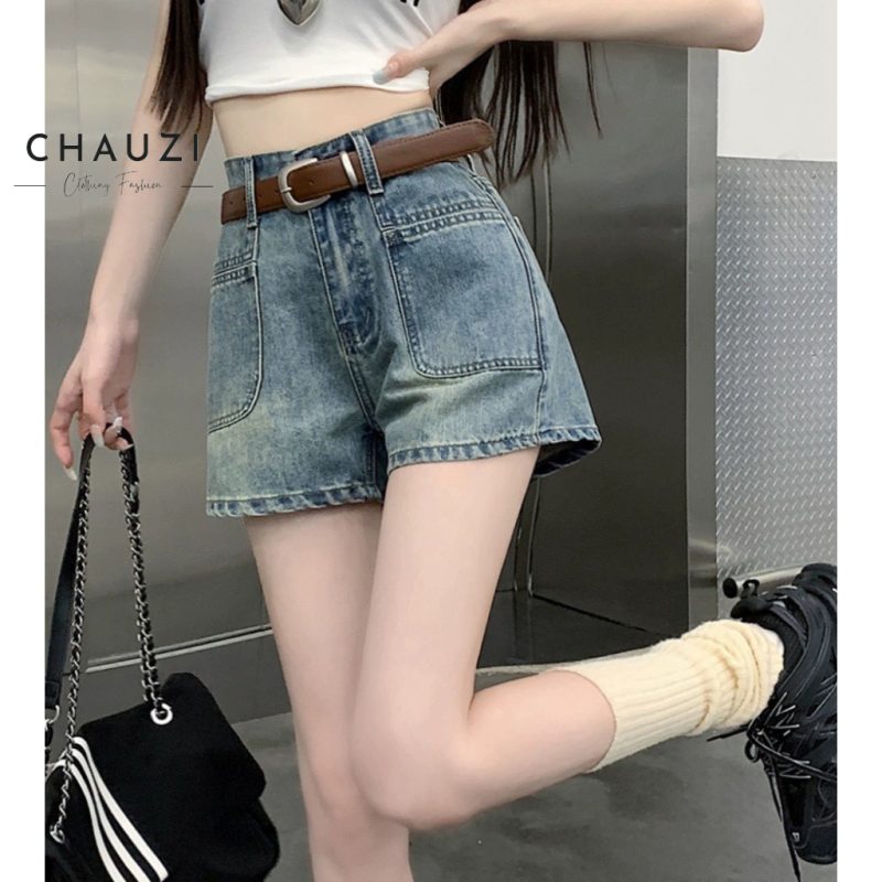 Quần Short Denim Chauzi Lưng Cao
