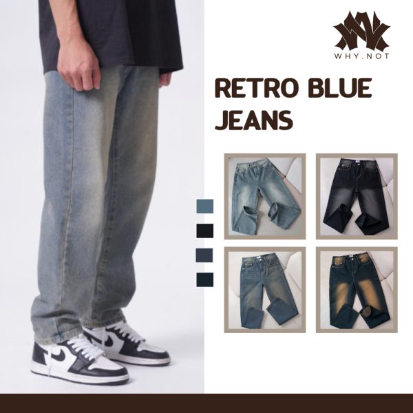 Quần jean nam Xanh Retro